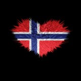 Le coeur du drapeau de la Norvège illustration stock Le coeur du drapeau de la Norvège illustration stock