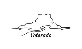 Le Colorado une ligne illustration de vecteur de style d'isolement sur le fond blanc illustration libre de droits Le Colorado une ligne illustration de vecteur de style d'isolement sur le fond blanc illustration libre de droits