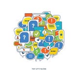 Le concept du dialogue, la parole bouillonne avec la communication de symboles illustration de vecteur Le concept du dialogue, la parole bouillonne avec la communication de symboles illustration de vecteur