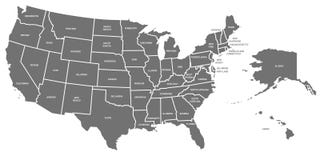 le contour de carte de forme indique les Etats-Unis Affiche des Etats-Unis d'Am?rique avec des noms d'?tat Cartes am?ricaines g?o illustration libre de droits le contour de carte de forme indique les Etats-Unis Affiche des Etats-Unis d'Am?rique avec des noms d'?tat Cartes am?ricaines g?o illustration libre de droits