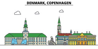 Le Danemark, Copenhague Architecture d'horizon de ville Editable illustration de vecteur Le Danemark, Copenhague Architecture d'horizon de ville Editable illustration de vecteur