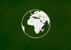 Le dessin de craie de la terre sur le tableau vert illustration libre de droits Le dessin de craie de la terre sur le tableau vert illustration libre de droits