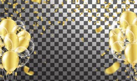 Le fond d'abrégé sur partie de ballons et de confettis d'or font la fête la célébrité illustration de vecteur Le fond d'abrégé sur partie de ballons et de confettis d'or font la fête la célébrité illustration de vecteur