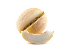 le grand melon mûr et une tranche de melon sur un blanc ont isolé le fond fruit Plan rapproché photo stock le grand melon mûr et une tranche de melon sur un blanc ont isolé le fond fruit Plan rapproché photo stock