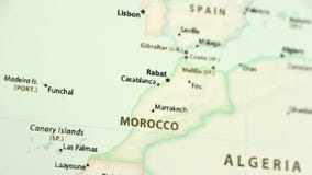 Carte Du Monde Avec La Carte De Pays Du Maroc Clips Vidéos