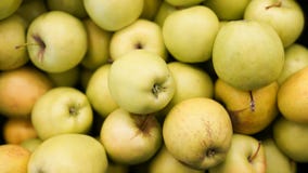 Le mele raccolgono la vista superiore per le strutture dell'alimento Mele in supermercato fotografia stock Le mele raccolgono la vista superiore per le strutture dell'alimento Mele in supermercato fotografia stock