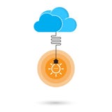 Le nuage plat et l'ampoule créative se connectent le fond pour l'educat illustration de vecteur Le nuage plat et l'ampoule créative se connectent le fond pour l'educat illustration de vecteur