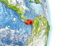 Le Panama en rouge sur terre Image stock Le Panama en rouge sur terre Image stock