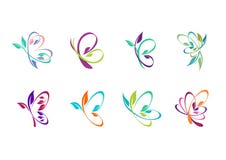 le papillon, logo, beauté, station thermale, détendent, yoga, mode de vie, papillons abstraits réglés de la conception de vecteur illustration libre de droits le papillon, logo, beauté, station thermale, détendent, yoga, mode de vie, papillons abstraits réglés de la conception de vecteur illustration libre de droits
