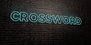 Le PAROLE INCROCIATE - insegna al neon realistica sul fondo del muro di mattoni - 3D hanno reso l'immagine di riserva libera dell illustrazione vettoriale Le PAROLE INCROCIATE - insegna al neon realistica sul fondo del muro di mattoni - 3D hanno reso l'immagine di riserva libera dell illustrazione vettoriale