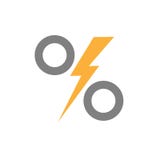 Le percentuali con il fulmine di tuono nel mezzo illustrazione di stock Le percentuali con il fulmine di tuono nel mezzo illustrazione di stock