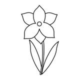 Le printemps de fleur de narcisse amincissent la ligne illustration stock Le printemps de fleur de narcisse amincissent la ligne illustration stock