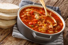 Le ragoût de brunswick a fraîchement fait cuire de la viande tirée avec des légumes, photographie stock libre de droits Le ragoût de brunswick a fraîchement fait cuire de la viande tirée avec des légumes, photographie stock libre de droits