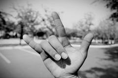 Le symbole de la main, signifiant cela je t'aime images stock Le symbole de la main, signifiant cela je t'aime images stock