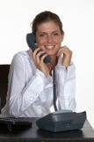 le talande kvinnabarn för telefon royaltyfria bilder le talande kvinnabarn för telefon royaltyfria bilder