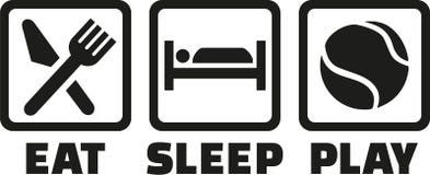 Le tennis mangent le jeu de sommeil illustration de vecteur Le tennis mangent le jeu de sommeil illustration de vecteur