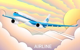 Le vol d'un avion de passager Papier coupé Gradients à la mode de couleur Voyage illustration libre de droits Le vol d'un avion de passager Papier coupé Gradients à la mode de couleur Voyage illustration libre de droits