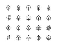 Leaf line icons. Minimalist modern plant design eco tree nature logo abstract geometric leaves. Vector eco leaf logo