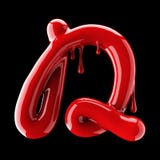 Leaky red alphabet on black background. Handwritten cursive letter D. royalty free illustration Leaky red alphabet on black background. Handwritten cursive letter D. royalty free illustration