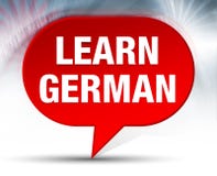 Learn German Red Bubble Background stock images Learn German Red Bubble Background stock images