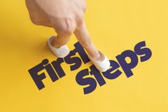 Learn how to walk, first steps and hands flat lay concept f royalty free stock photography Learn how to walk, first steps and hands flat lay concept f royalty free stock photography