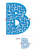 Learning alphabet educational activity - letter B 3d maze Royalty Free Illustration Learning alphabet educational activity - letter B 3d maze Royalty Free Illustration