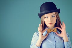 Leather Bow-tie Stock Photography