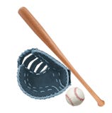 Leather glove with baseball and bat royalty free stock images Leather glove with baseball and bat royalty free stock images