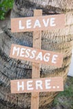 Leave Message Here Wood Lebel In Garden Royalty Free Stock Photos Leave Message Here Wood Lebel In Garden Royalty Free Stock Photos