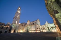 Lecce (Apulia, Italy): The main square by night royalty free stock photos Lecce (Apulia, Italy): The main square by night royalty free stock photos