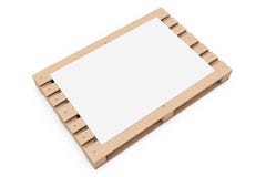 Leeg Reclamedocument Model over Houten Euro Pallet 3D rende vector illustratie Leeg Reclamedocument Model over Houten Euro Pallet 3D rende vector illustratie