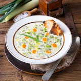 Leek cheese soup royalty free stock photography Leek cheese soup royalty free stock photography