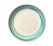 Leere Platte mit blauem Musterrand, keramische Platte mit gewundenem Muster in den Aquarellarten, lokalisiert auf weißem Hintergr stockbild Leere Platte mit blauem Musterrand, keramische Platte mit gewundenem Muster in den Aquarellarten, lokalisiert auf weißem Hintergr stockbild