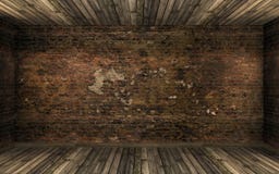 Leerer dunkler alter verlassener Rauminnenraum mit alter gebrochener Backsteinmauer und altem Massivholzboden Stockbilder Leerer dunkler alter verlassener Rauminnenraum mit alter gebrochener Backsteinmauer und altem Massivholzboden Stockbilder