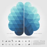 Left and right brain on concept pattern and free form geometry royalty free illustration Left and right brain on concept pattern and free form geometry royalty free illustration