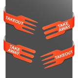 Left and right side signs - Takeout and Takeaway vector illustration Left and right side signs - Takeout and Takeaway vector illustration