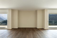 Lege flat met vensters stock afbeelding Lege flat met vensters stock afbeelding