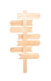 Lege houten tekengroep op post die op witte achtergrond met het knippen van weg wordt geïsoleerd royalty-vrije stock foto Lege houten tekengroep op post die op witte achtergrond met het knippen van weg wordt geïsoleerd royalty-vrije stock foto