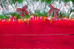 Lege sneeuw de slingergrens van het Kerstmisteken stock afbeelding Lege sneeuw de slingergrens van het Kerstmisteken stock afbeelding