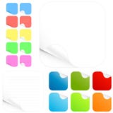 Lege stickers en document stootkussens in verschillende kleuren stock illustratie Lege stickers en document stootkussens in verschillende kleuren stock illustratie