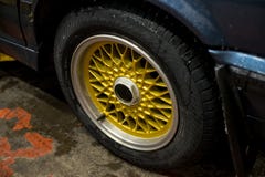 Legendary alloy net sport rims on beautiful wheels royalty free stock photography Legendary alloy net sport rims on beautiful wheels royalty free stock photography
