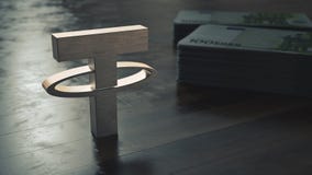 Leine cryptocurrency metallische Symbolnahaufnahme Abbildung 3D lizenzfreie abbildung Leine cryptocurrency metallische Symbolnahaufnahme Abbildung 3D lizenzfreie abbildung