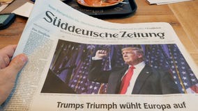 Leitura no café alemão sobre a vitória de Donald Trump Leitura no café alemão sobre a vitória de Donald Trump