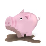 Leitão na lama, estando em uma poça suja ilustração stock Leitão na lama, estando em uma poça suja ilustração stock
