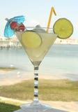 Lemon Juice Drink By The Seashore Royalty Free Stock Photography