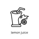 lemon juice icon. Trendy modern flat linear vector lemon juice i stock illustration lemon juice icon. Trendy modern flat linear vector lemon juice i stock illustration