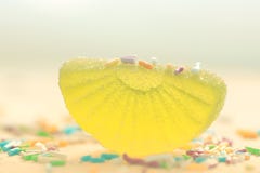 Lemon sliced candy in sugar