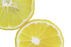 Lemon slices in the water, close-up, top view stock images Lemon slices in the water, close-up, top view stock images