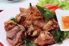 Lemongrass chicken in a dish with sauce. Stock Photography Lemongrass chicken in a dish with sauce. Stock Photography