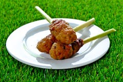 Lemongrass Chicken on white dish Stock Image Lemongrass Chicken on white dish Stock Image